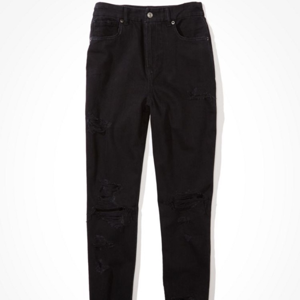 American Eagle Black Distressed Skinny Jeans
